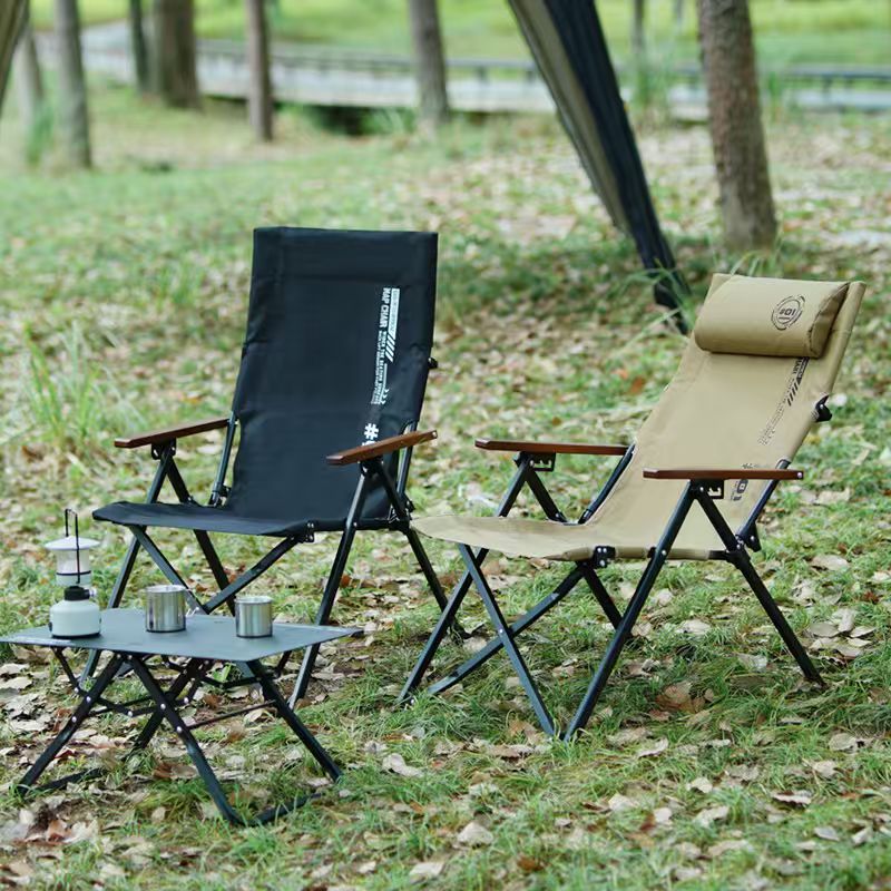 Outdoor Camping High Chair - Folding High Back Beach Camping Chair