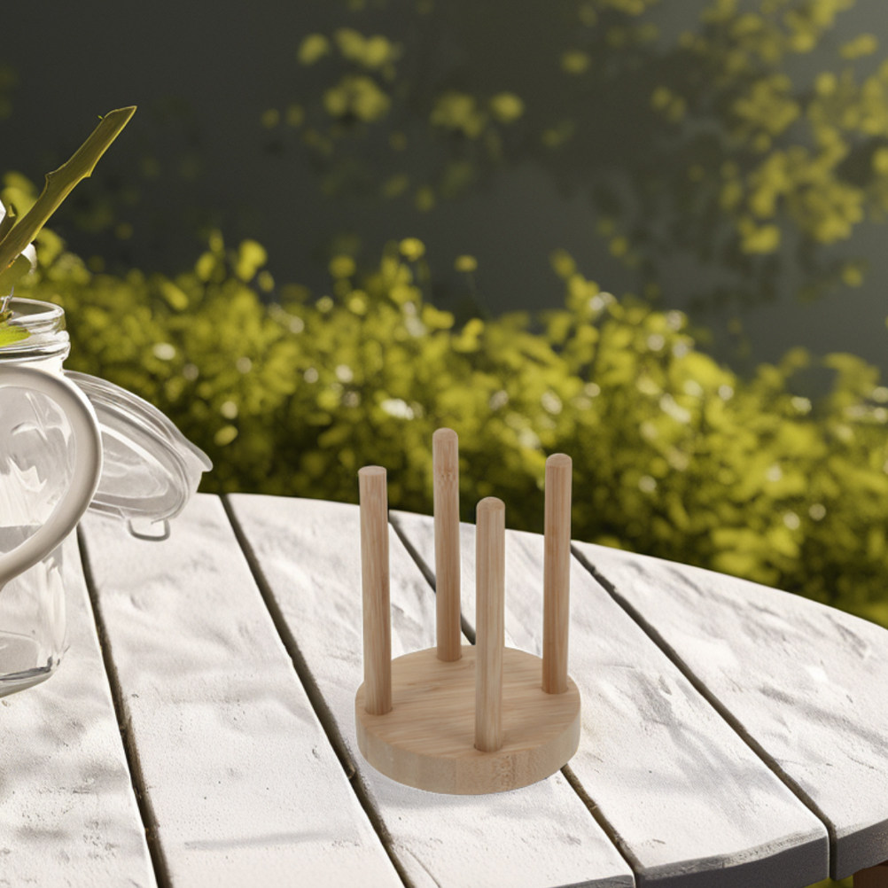 Outdoor Activities In Camping - Compact Wooden Cup Holder for Outdoor