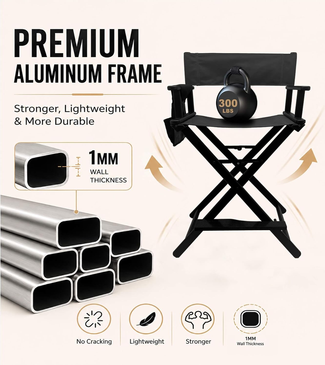 Tall Director Chair Portable A - Outdoor Camping High Chair ulasan dan harga