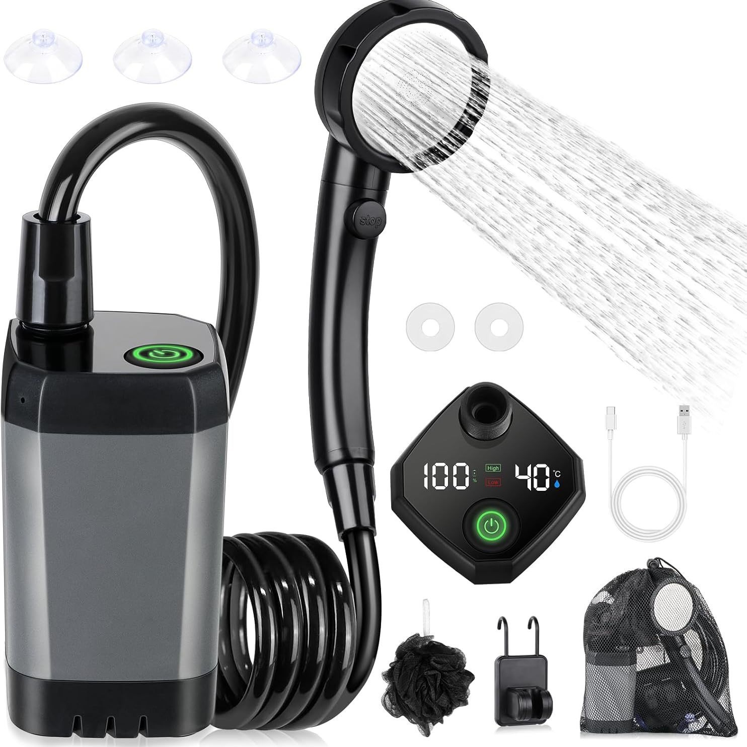 Portable Self-Priming Electric - Portable Camping Shower ulasan dan harga