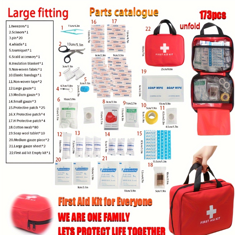173Pcs First Aid Kit Full Set  - Bivvy Bag Emergency ulasan dan harga