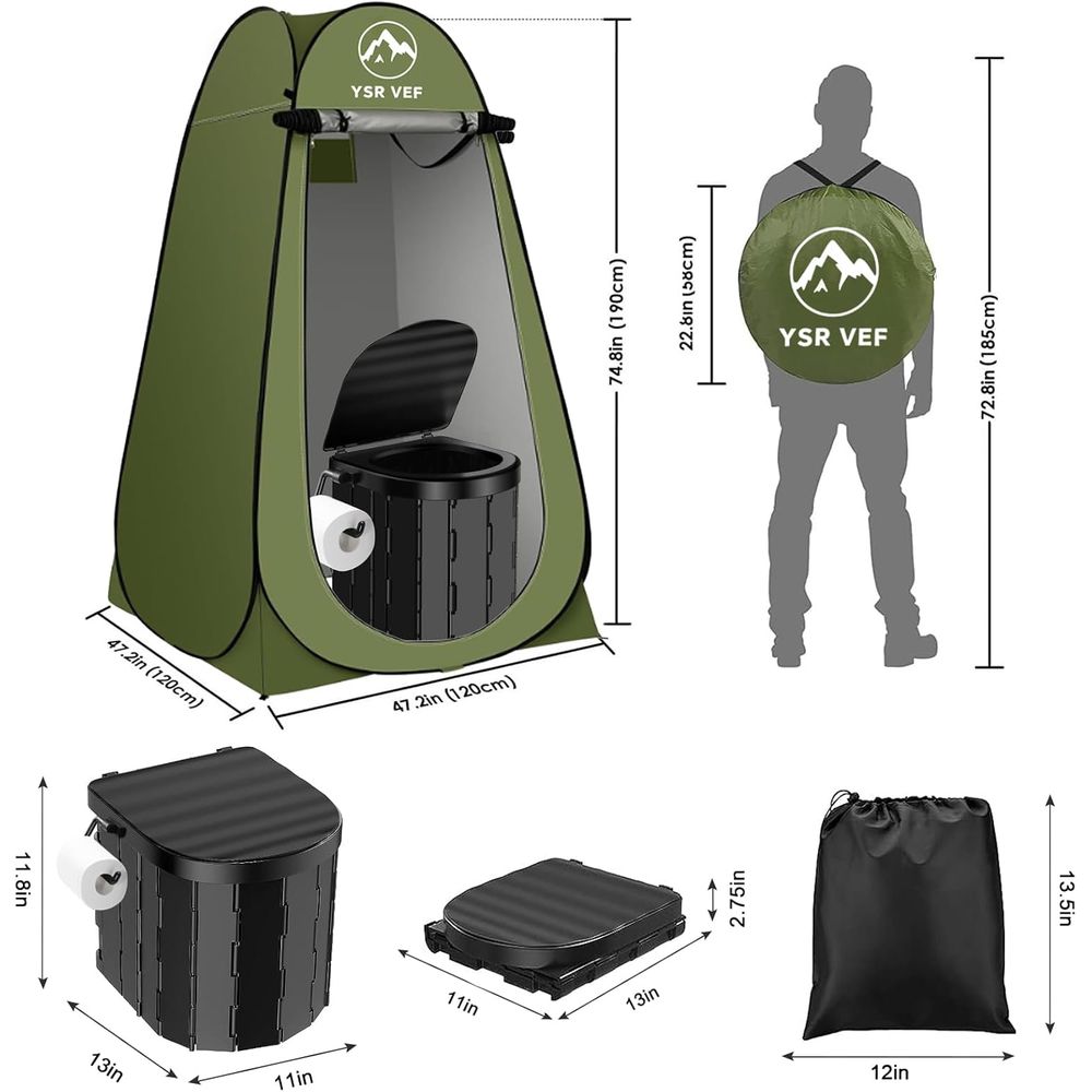Portable Toilet Kit, Camping T - Outdoor Camping Bag ulasan dan harga