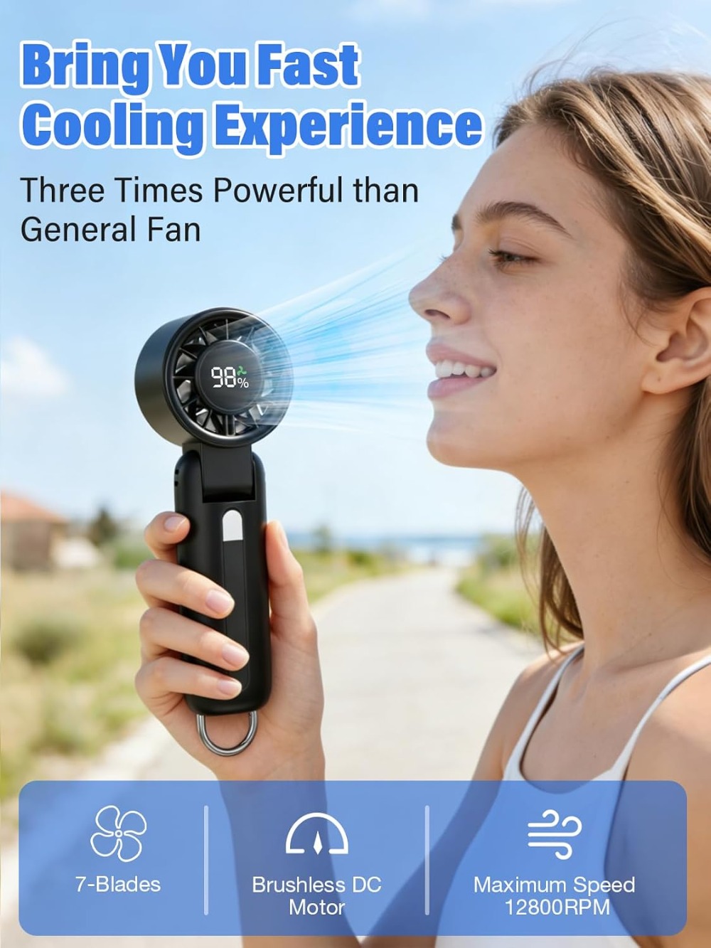 Ai Handheld Fan Turbo, 100-Spe - Camping Quiet ulasan dan harga