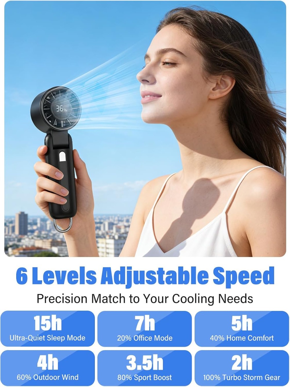 Ai Handheld Fan Turbo, 100-Spe - Camping Quiet ulasan dan harga
