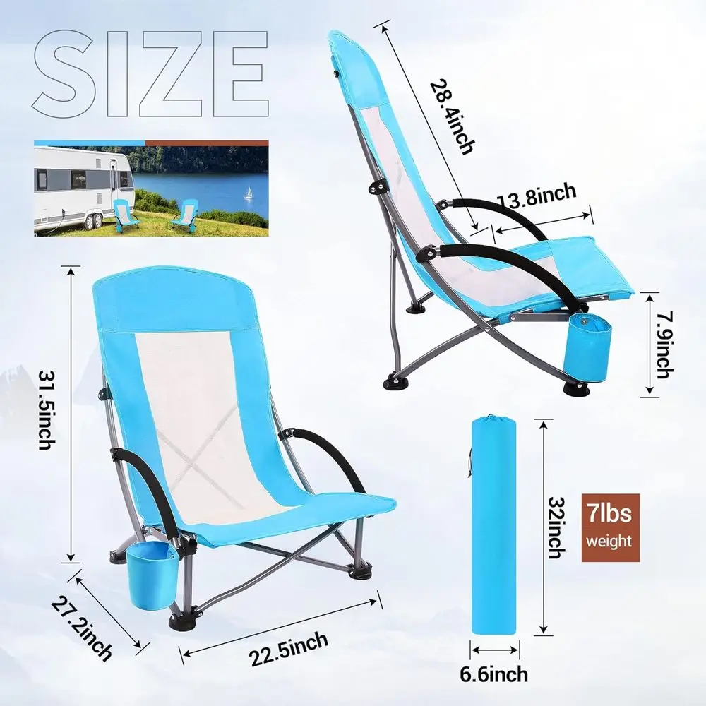 Portable 2-Pack Blue Beach Cha - Outdoor Camping High Chair ulasan dan harga