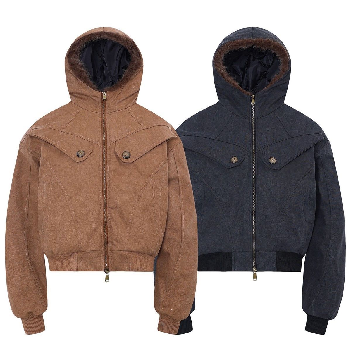 Fur Collar Jacket Y2K Male Men - Best Outdoor Camping Jacket ulasan dan harga