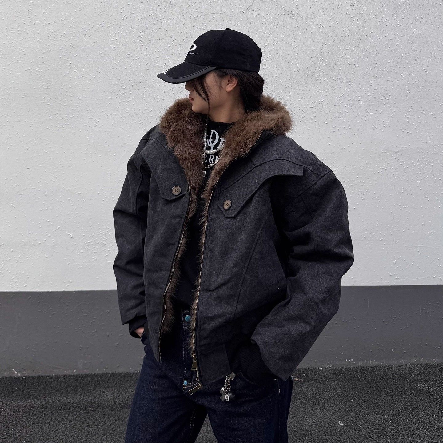 Fur Collar Jacket Y2K Male Men - Best Outdoor Camping Jacket ulasan dan harga