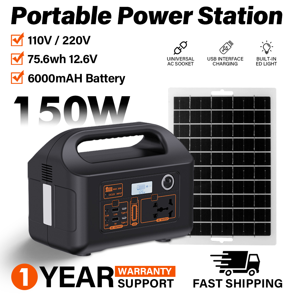 150W Portable Power Station Po - Outdoor Camping Glamping Share ulasan dan harga