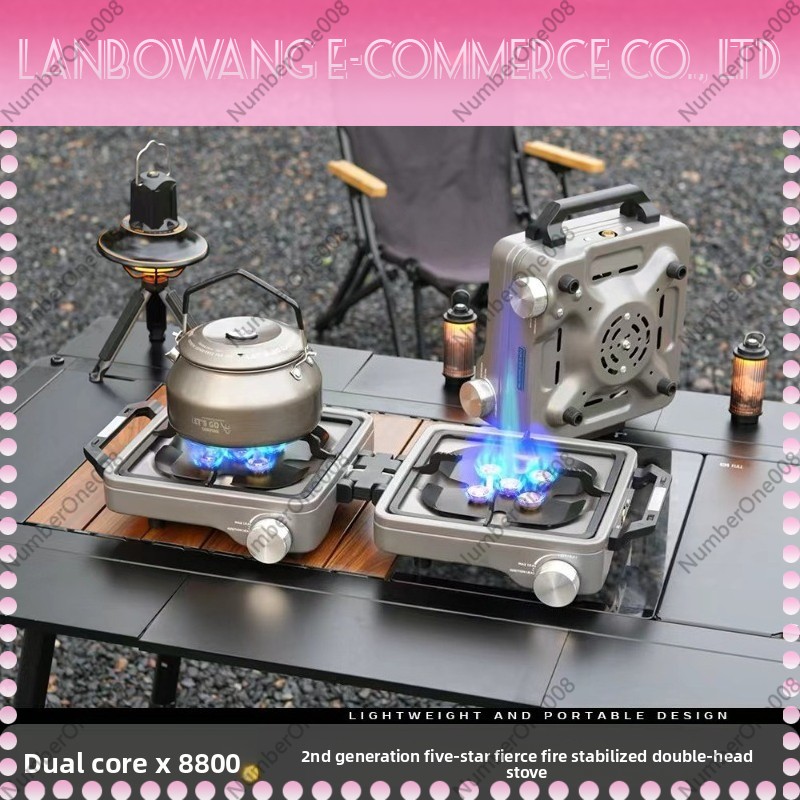 Outdoor Dual Burner High Power - Outdoor Camping Gas Stove ulasan dan harga