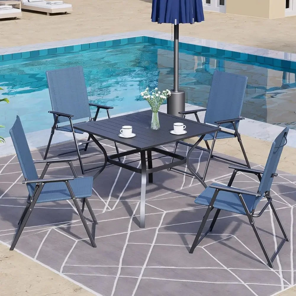4-Piece Patio Dining Set with  - Outdoor Camping High Chair ulasan dan harga