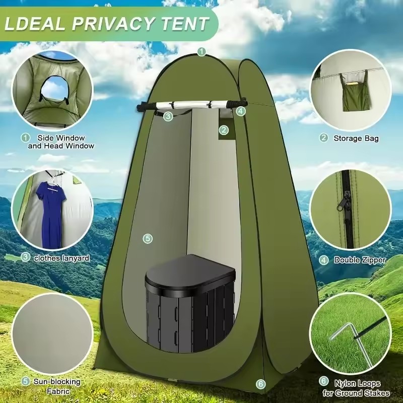 ‌Portable Pop-Up Toilet Tent P - Outdoor Camping Toilet Tent ulasan dan harga