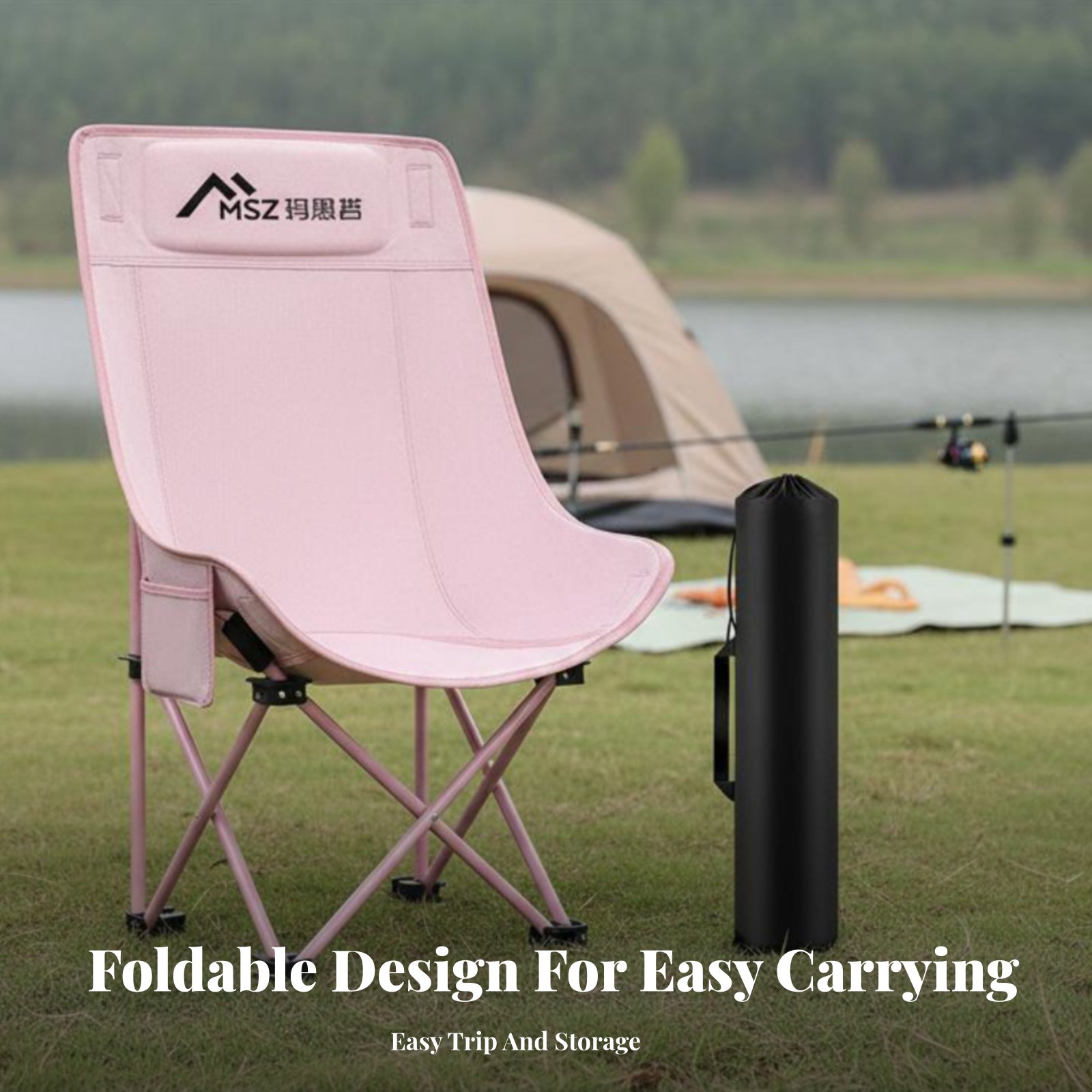 Foldable Mesh High Back Chair  - Outdoor Camping High Chair ulasan dan harga