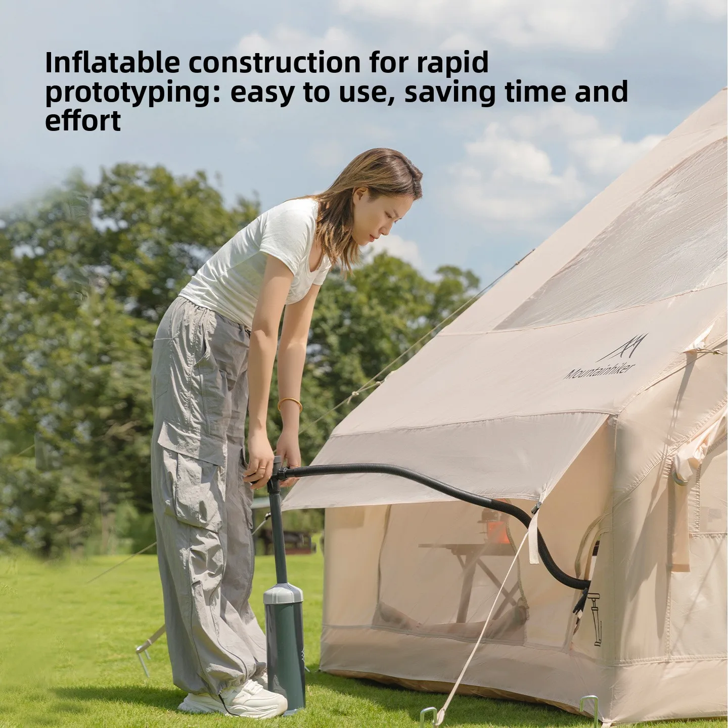 MOUNTAINHIKER Black/Khaki Infl - Outdoor Camping Inflatable Tent ulasan dan harga