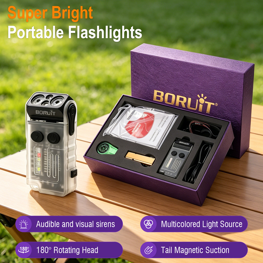 BORUiT V20 EDC Flashlight 1000 - Outdoor Camping Glamping Share ulasan dan harga