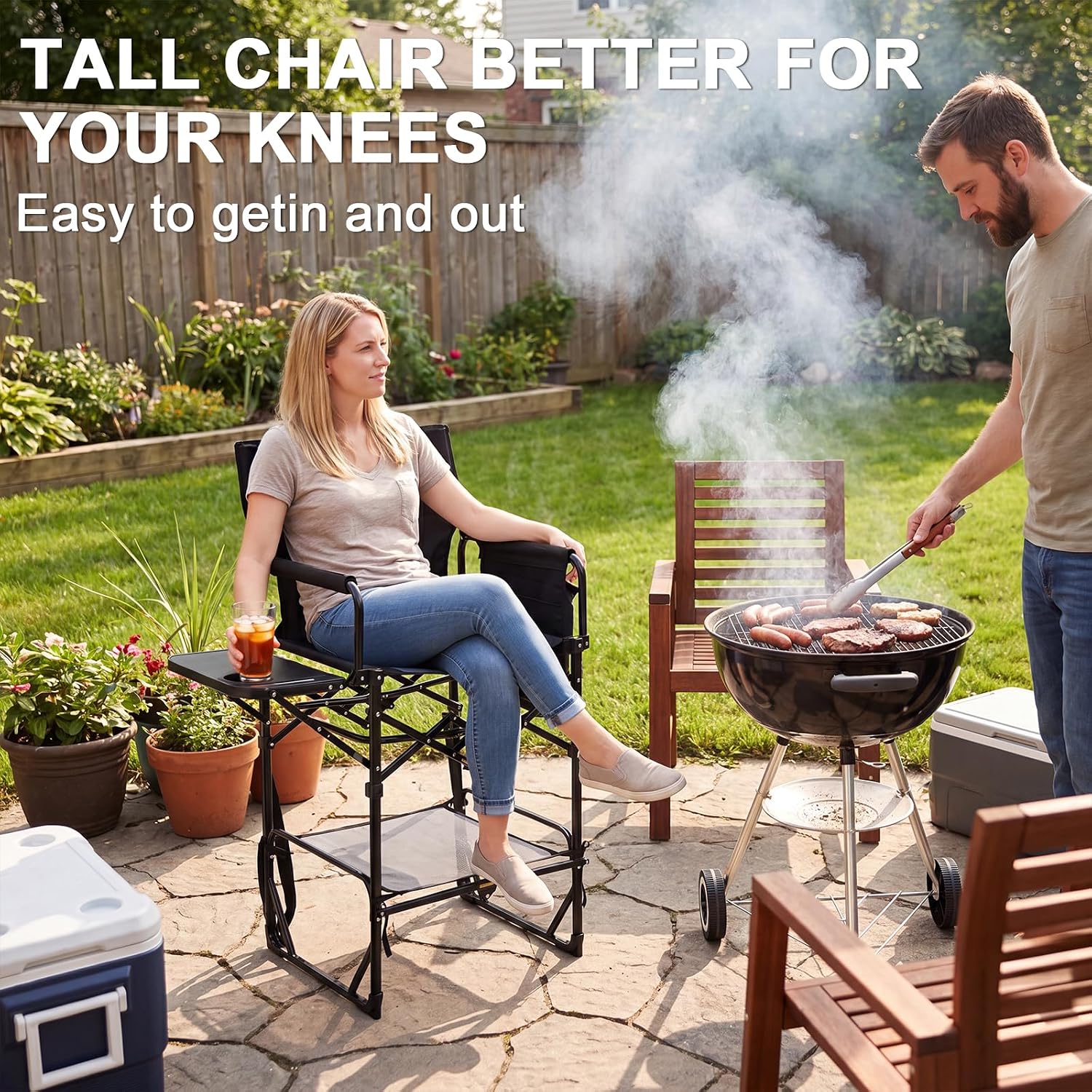 2 Pack Extra Tall Folding Camp - Outdoor Camping High Chair ulasan dan harga