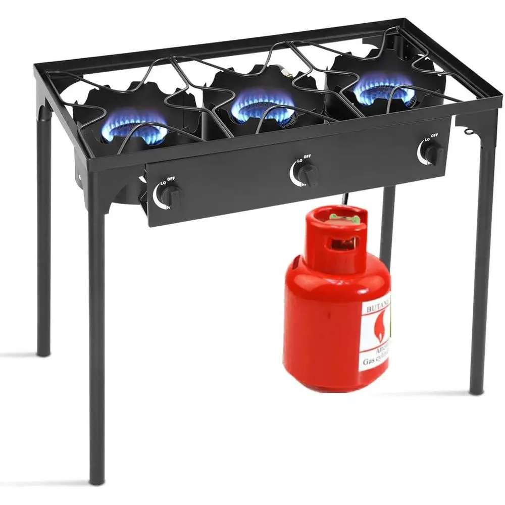 Portable 3-Burner Propane Gas  - Outdoor Camping Gas Stove ulasan dan harga