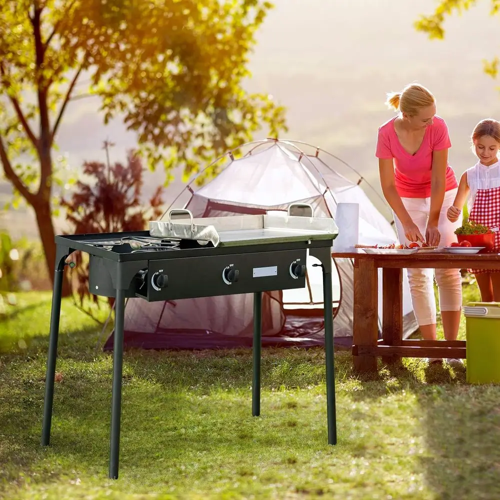 Portable 3-Burner Propane Gas  - Outdoor Camping Gas Stove ulasan dan harga