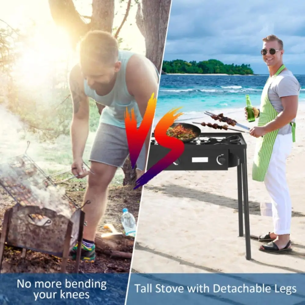 Portable 3-Burner Propane Gas  - Outdoor Camping Gas Stove ulasan dan harga