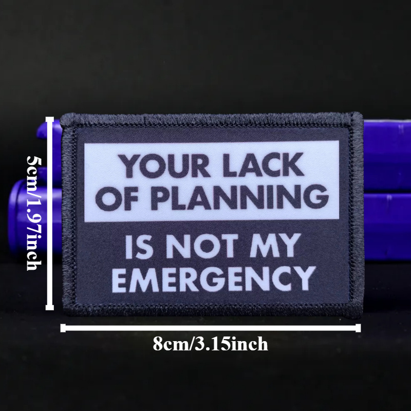 Not My Emergency Funny Patch G - Bivvy Bag Emergency ulasan dan harga