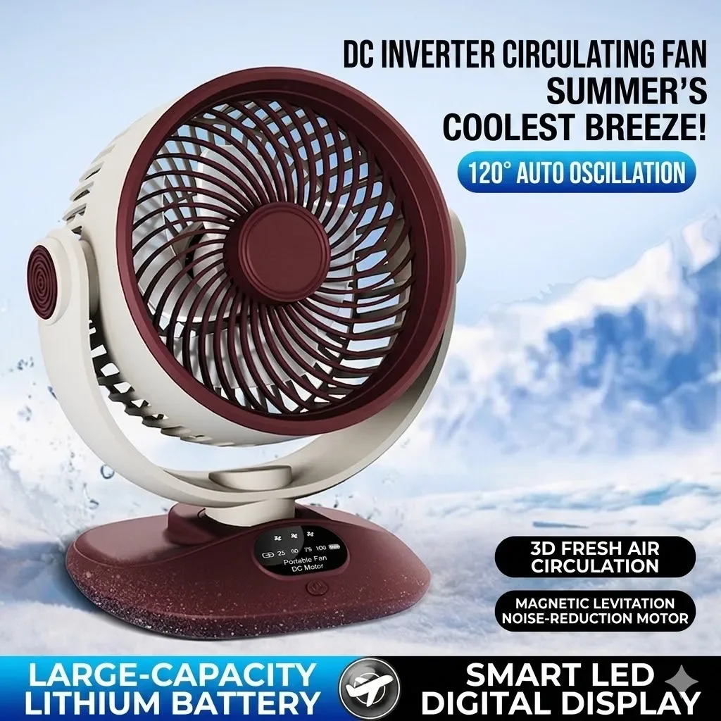 Desktop Fan Rechargeable Turbo - Camping Quiet ulasan dan harga