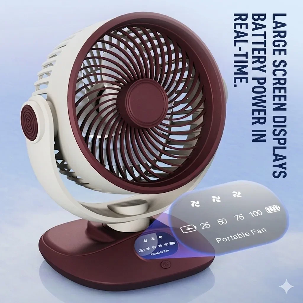 Desktop Fan Rechargeable Turbo - Camping Quiet ulasan dan harga