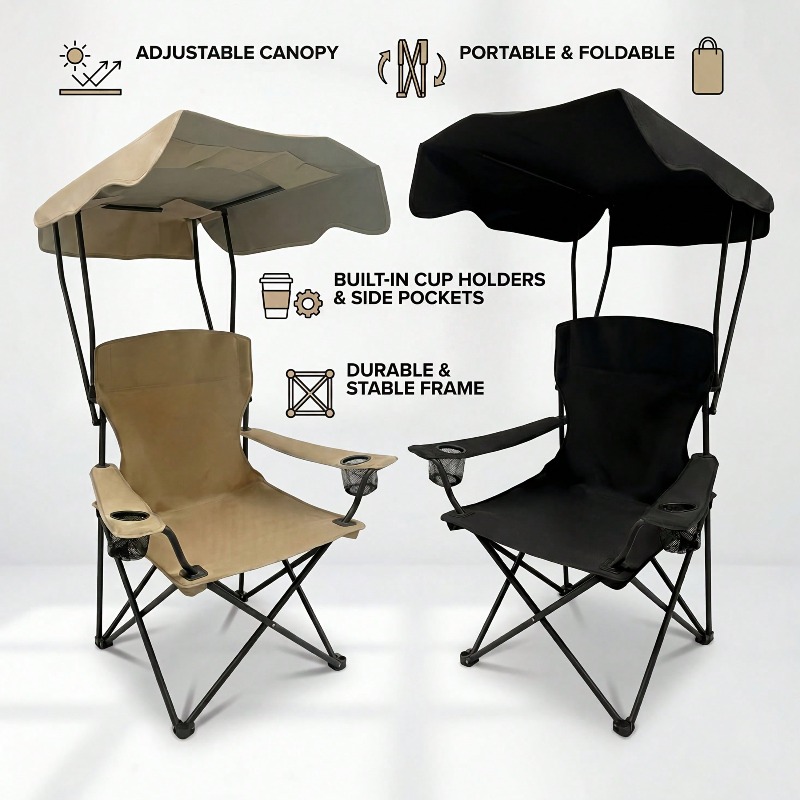 Outdoor Camping Chair With Awn - Outdoor Activities In Camping ulasan dan harga