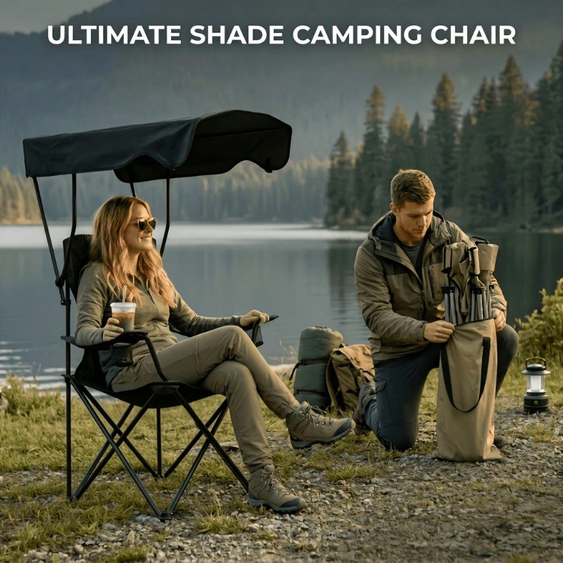 Outdoor Camping Chair With Awn - Outdoor Activities In Camping ulasan dan harga