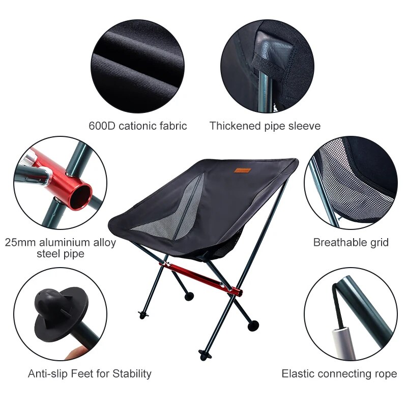 Ultralight Aluminum High Back  - Outdoor Camping High Chair ulasan dan harga